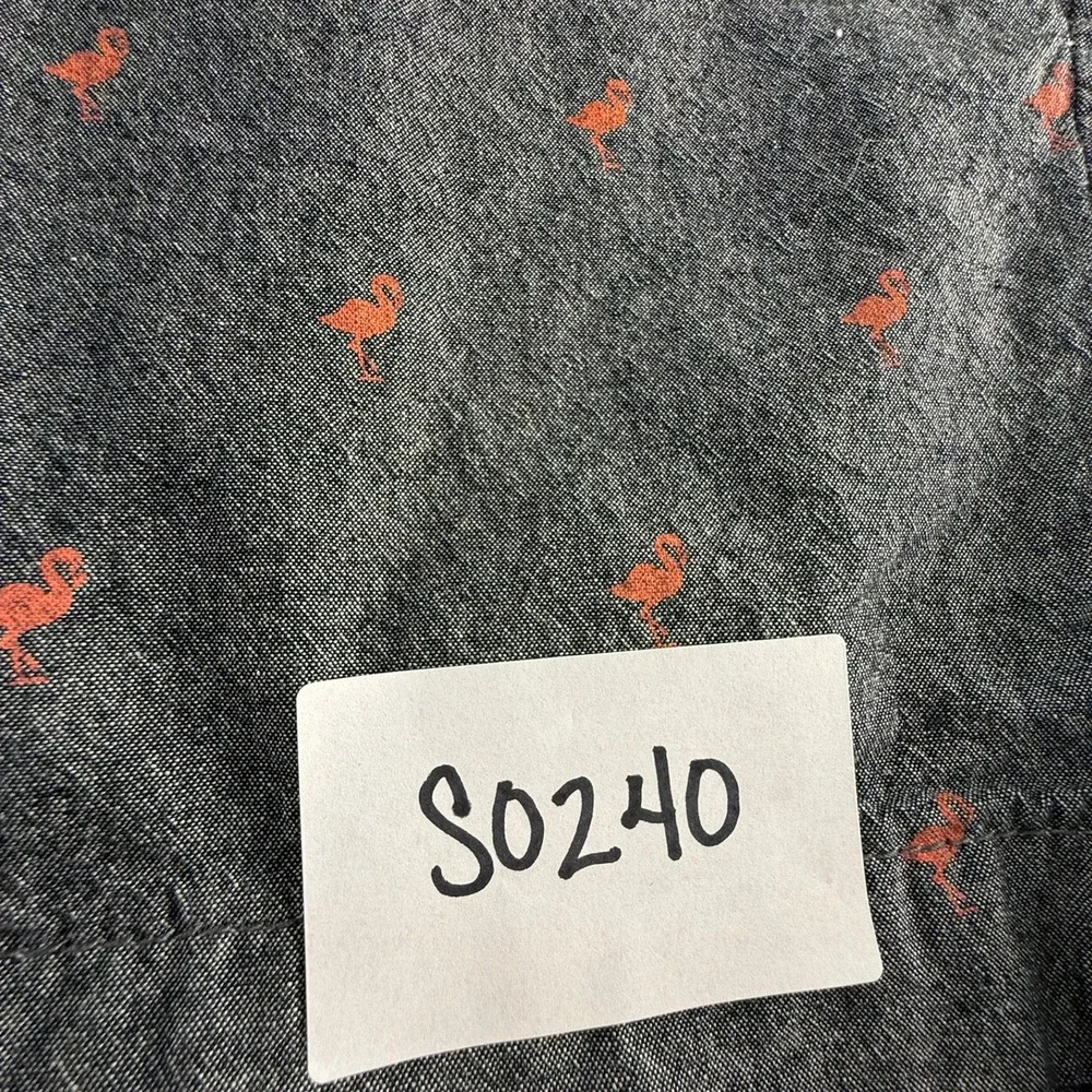 Retrofit Mens Shorts Size 34‎ Gray Orange Flamingo Print Tropical Casual Summer